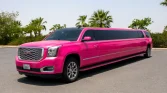 Pink stretch limousine in Dubai